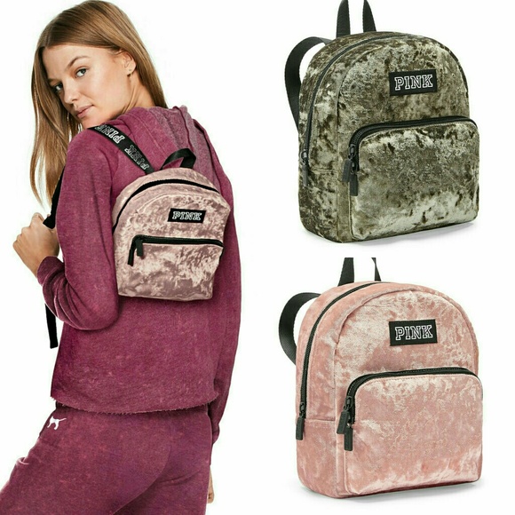 PINK Victoria's Secret Handbags - NIP PINK VS Mini Velvet Campus Backpack